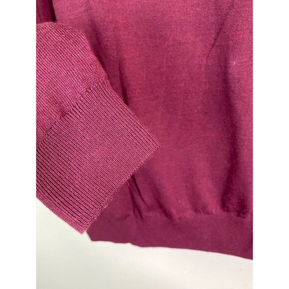 Fairway & Greene Italian Merino Wool Burgundy Quarter Zip Sweater Size Medium - Picture 12 of 16